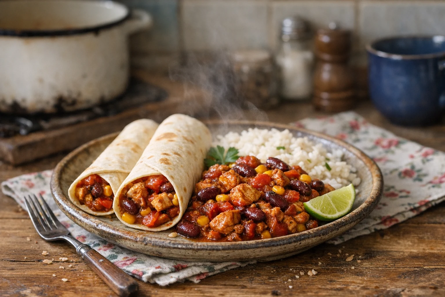 Tortillas mit Hähnchenfleisch