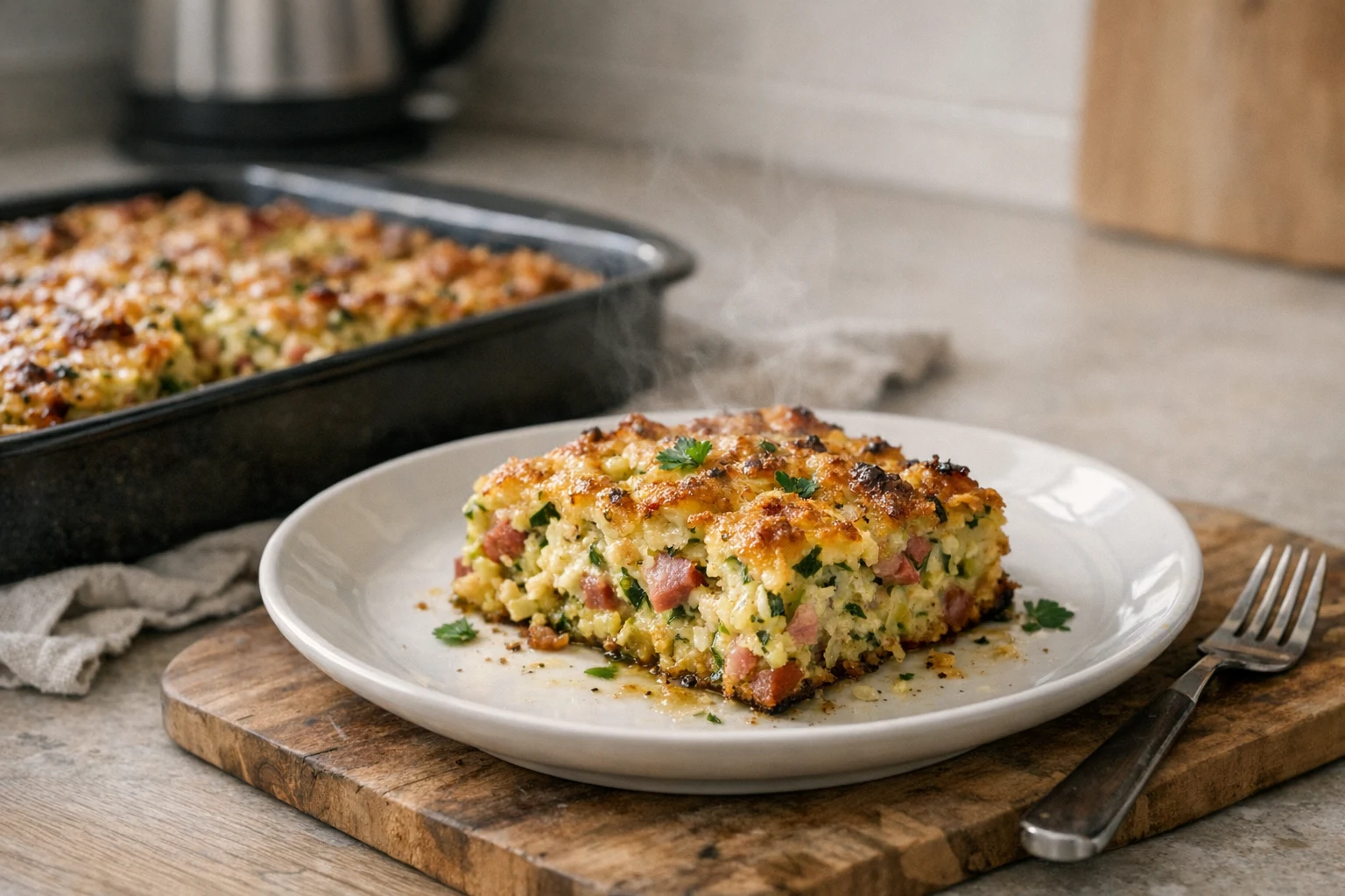 Zucchini-Auflauf, den auch Fleischliebhaber mögen