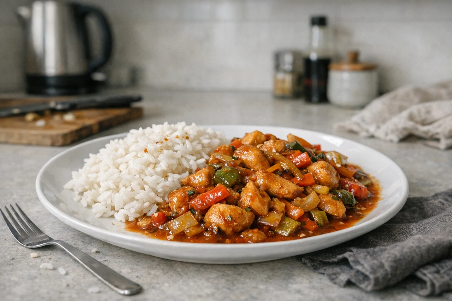 Chinesisches Hähnchen aus dem Wok