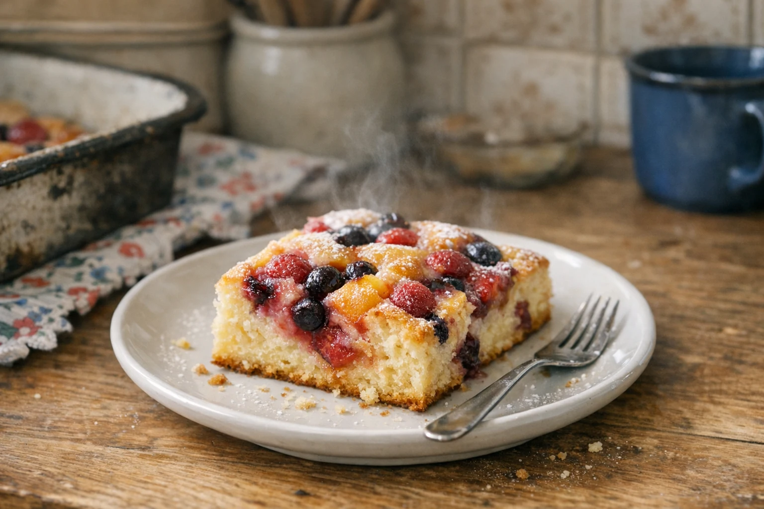 Einfacher Obstkuchen vom Blech