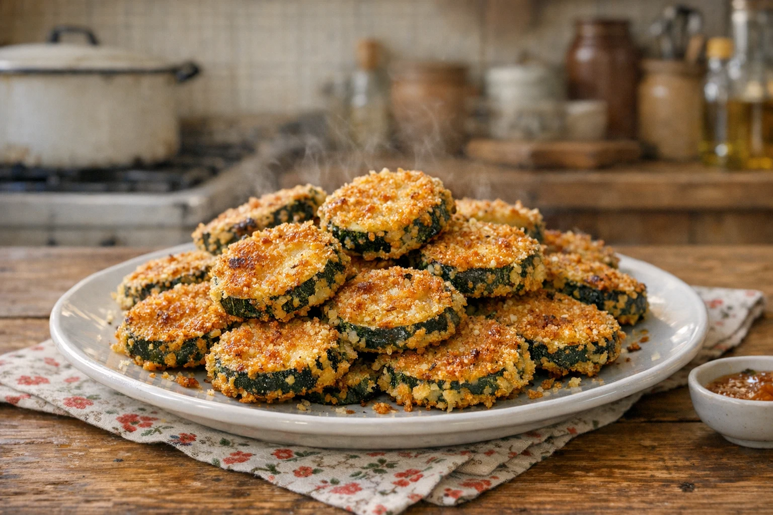 Knusprig panierte Zucchinischeiben