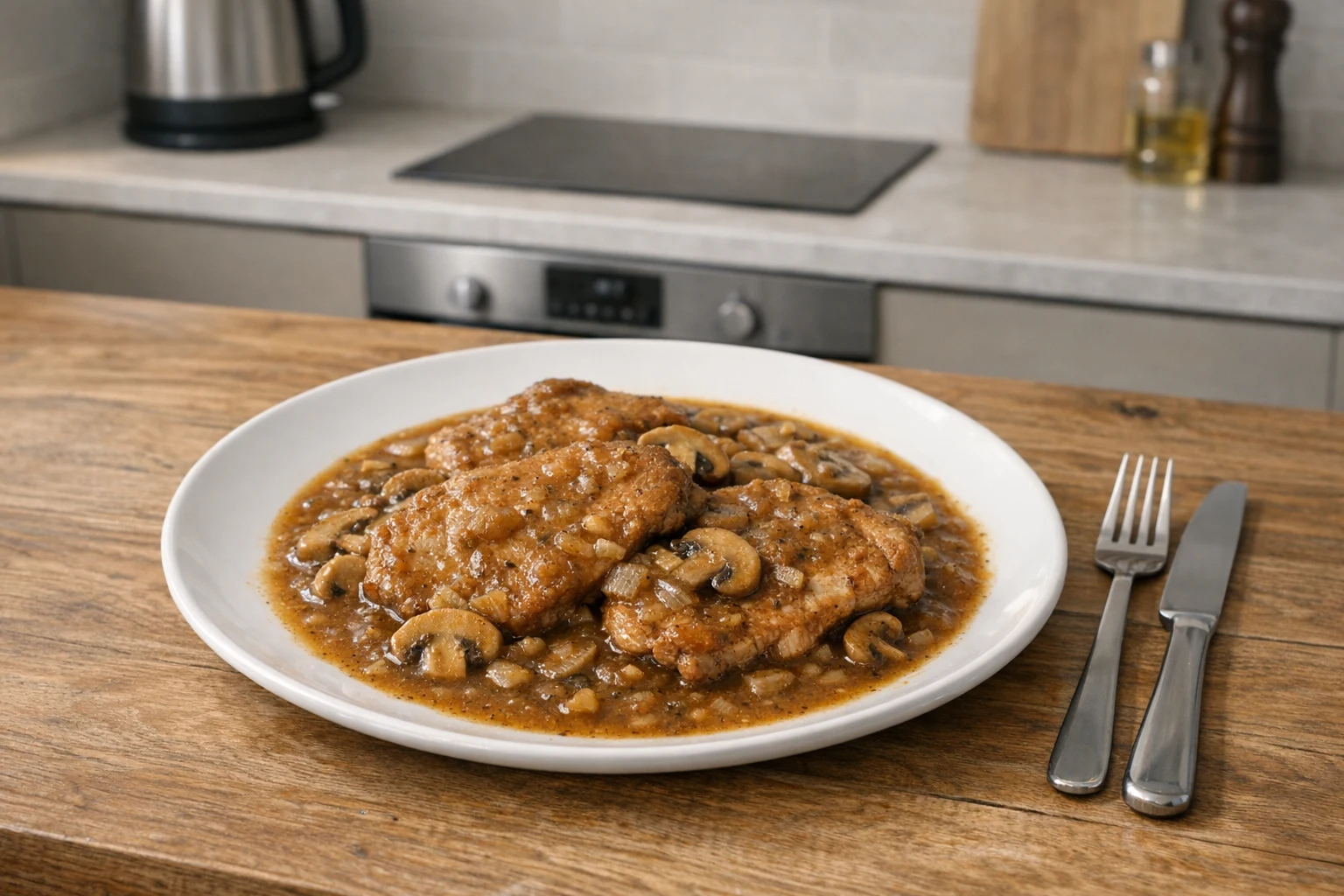 Schweineschnitzel mit Pilzen
